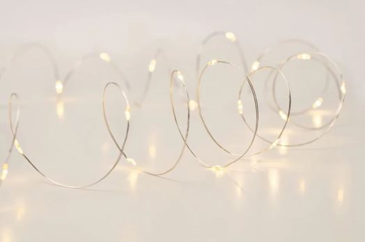 3er Set Silberdrahtlichterkette  – mit 40 warm weißen LED 