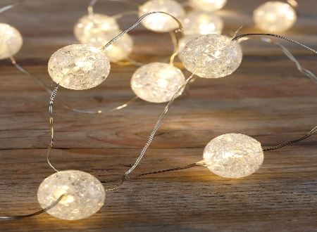 2er Set Kugellichterkette – 15 warm weiße LED
