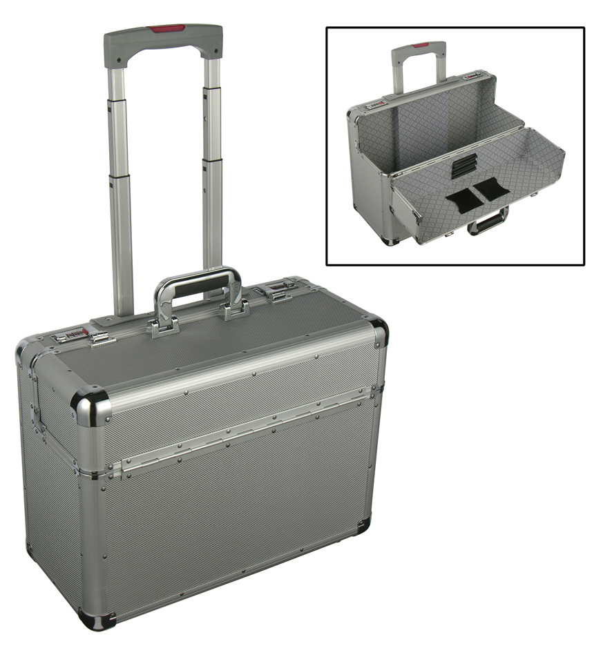 Pilotenkoffer als Trolley, ALU-Optik