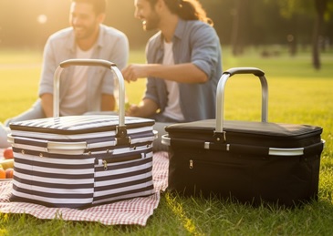 Einkaufskorb, nutzbar als Kühltasche, sortiert