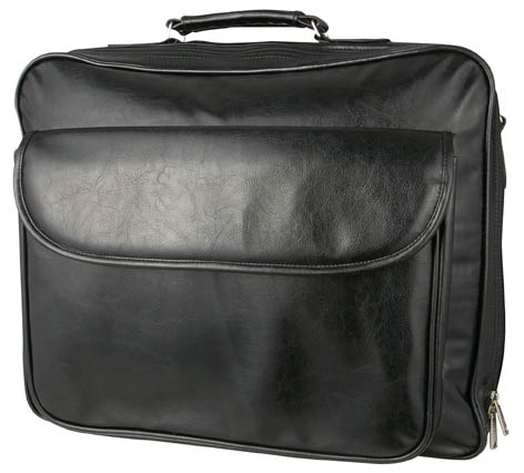 Bordcase aus schwarzem Kunstleder