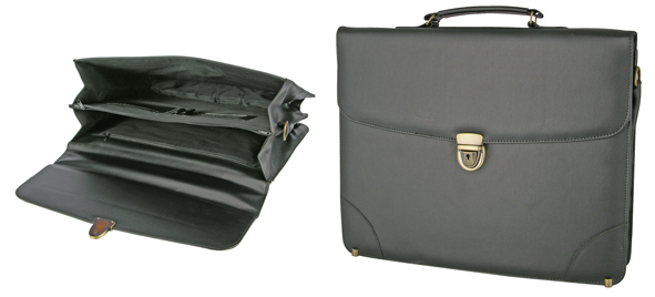 Aktentasche aus Kunstleder in schwarz