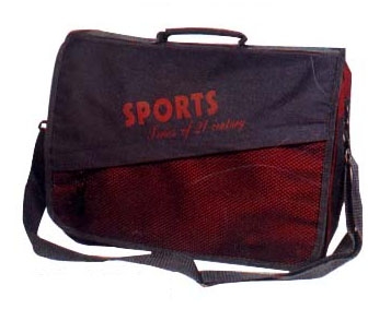 Umhängetasche in rot/blau