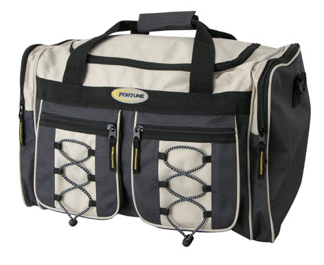 Reisetasche in blau/beige/schwarz