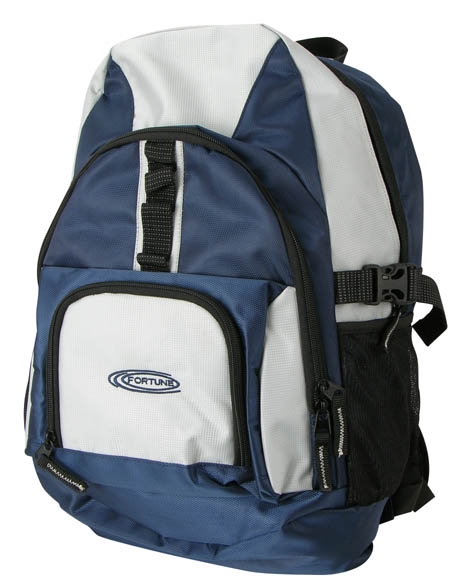 Rucksack in blau/beige/schwarz