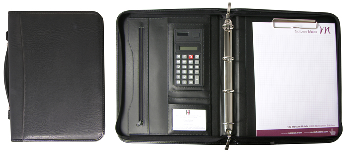 Meetingmappe aus schwarzem Polyester