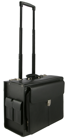 Pilotenkoffer als Trolley, schwarz