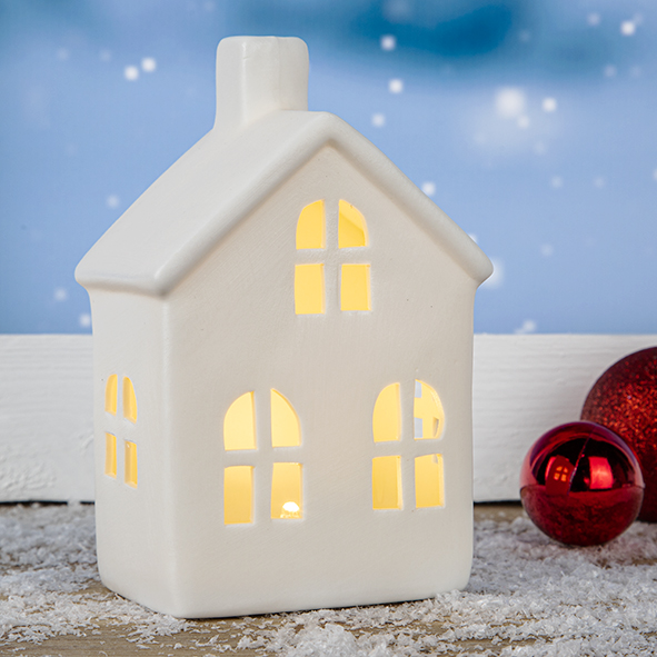 Beleuchtetes Porzellan Haus