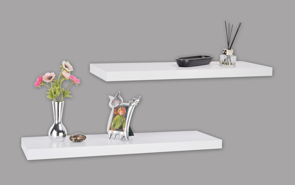 Wandregal aus Holz, 2er Set