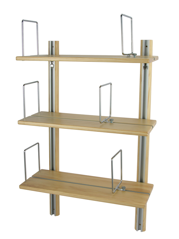 CD & Bücherregal aus Holz  mit 3 Borten