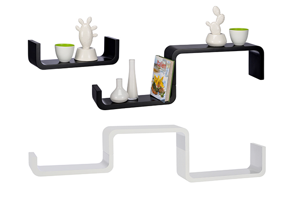 Wandregal in "U-Form", im 3-er Set