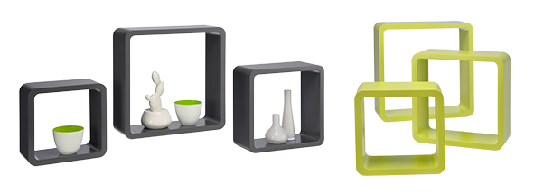 Wandregal-Set 3-tlg., quadratisch