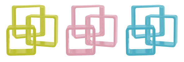 Wandregal-Set 3-tlg., quadratisch