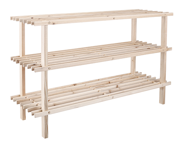 Schuhregal aus Holz mit 3 Böden, FSC®