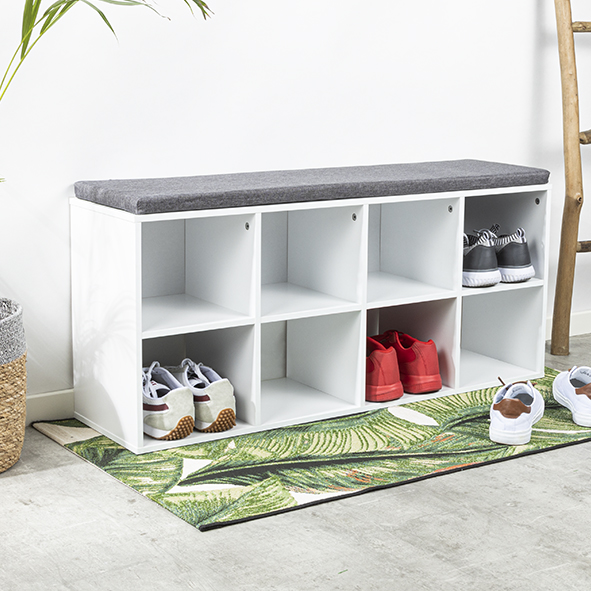 Schuhregal mit gepolsterter Fläche, FSC®