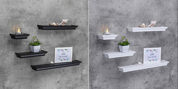 Wandregal 4er-Set, 2 Farben sortiert, mit FSC®