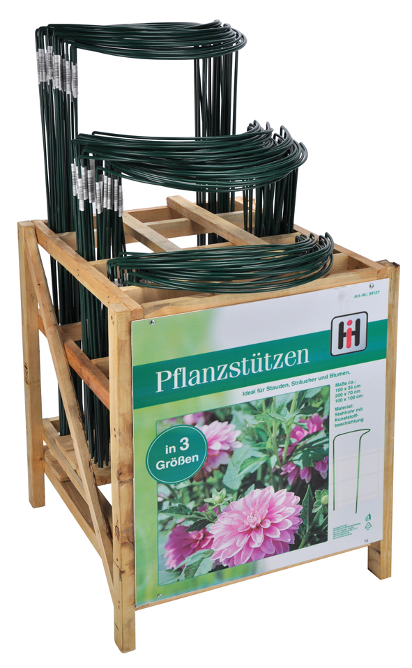 Display mit Busch- und Pflanzenstützen