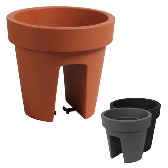 Blumentopf für Geländer und Balkone