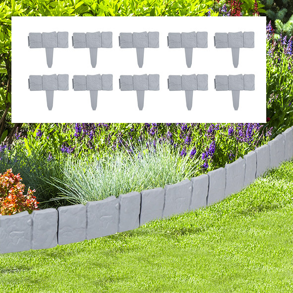 Beetumrandung in Steinoptik, 10er Set