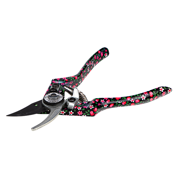 Gartenschere mit Blumenmotv bedruckt
