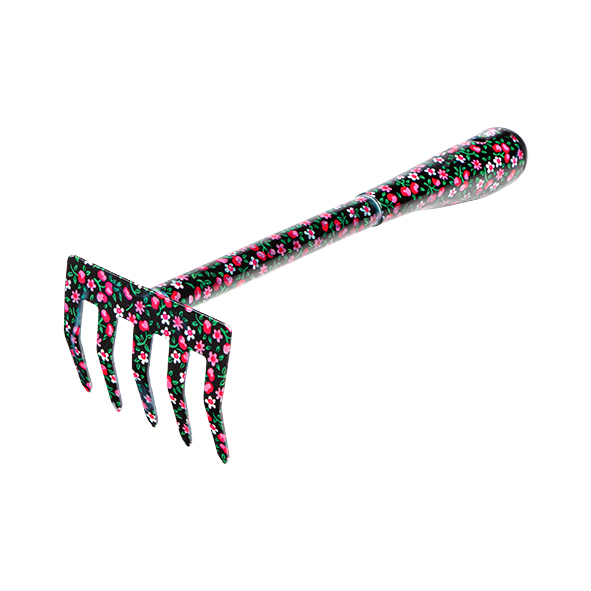 Garten- Harke mit Blumenmotiv