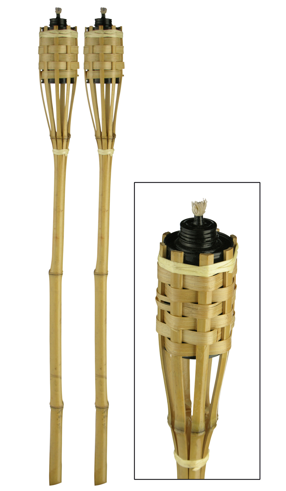 Gartenfackel 2er Set aus Bambus-