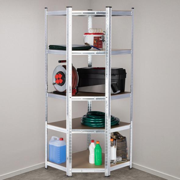 Schwerlast Eck-Regal -75kg pro Boden