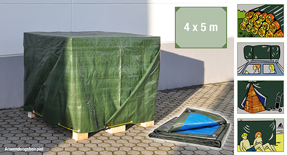 Gewebeplane, dunkelgrün, 4 x 5 m