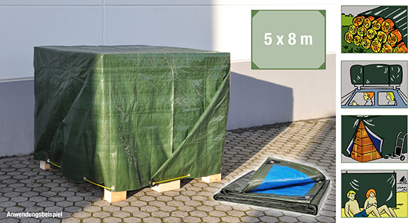 Gewebeplane, dunkelgrün, 5 x 8 m