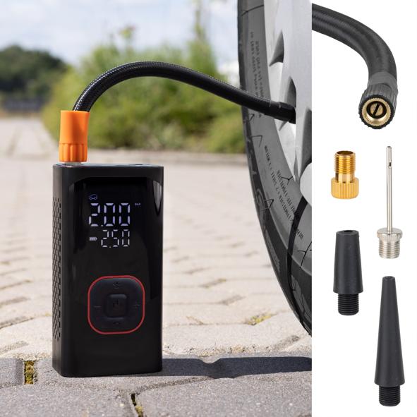 elektrischer Handkompressor mit fünf Aufsätzen