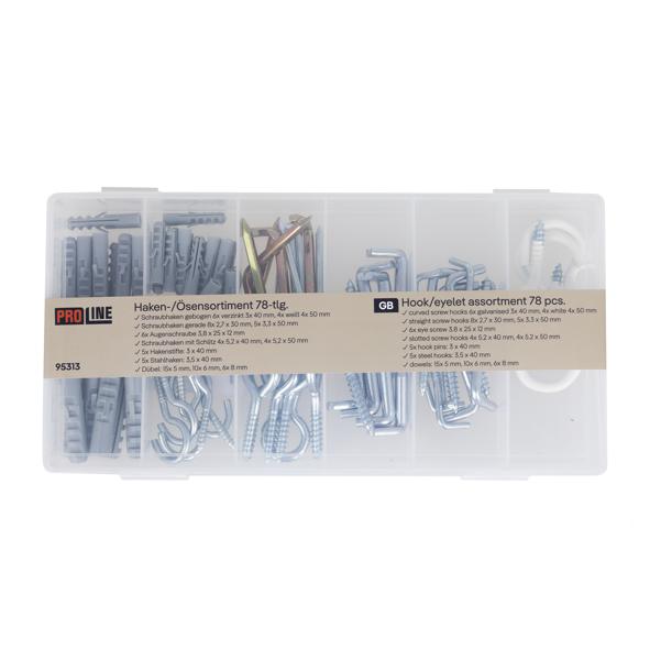 Haken-, Ösensortiment, 78tlg.