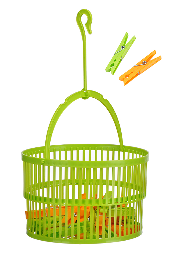 Teleskopkorb inkl. 30 Wäscheklammern