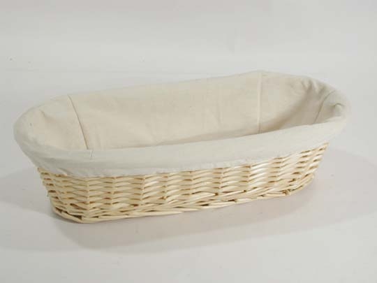 Brotkorb aus hellem Weidengeflecht 35x15