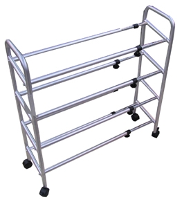 Schuhregal aus Metall, feststellbar,