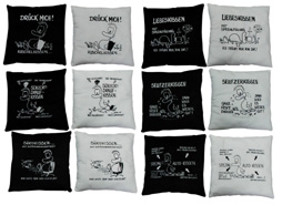 Plüschkissen mit 6 verschiedenen Motiven