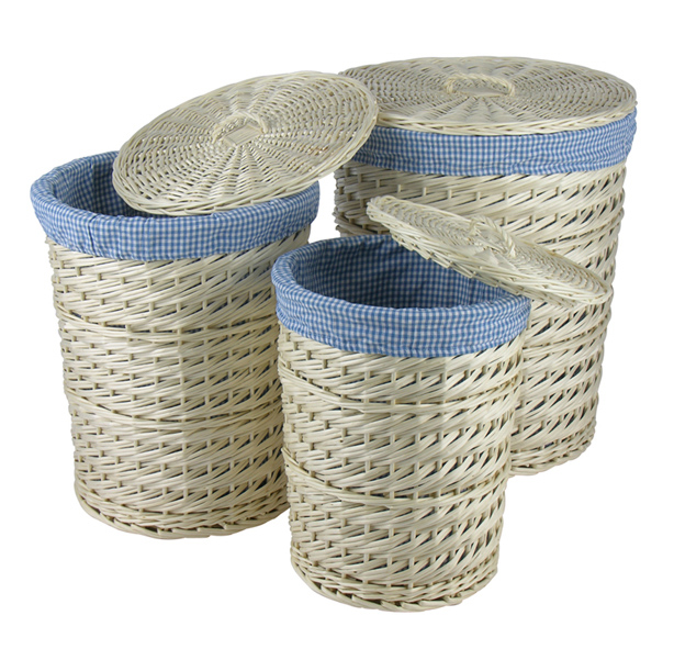 Wäschekorb-Set aus Weidengeflecht