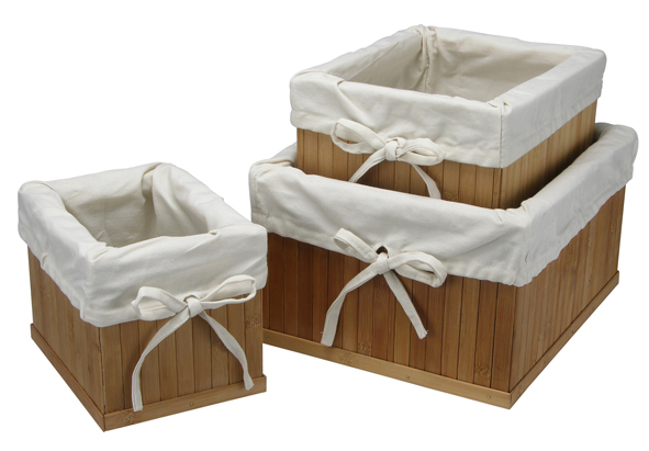 Aufbewahrungskörbe aus Bambus 3-tlg