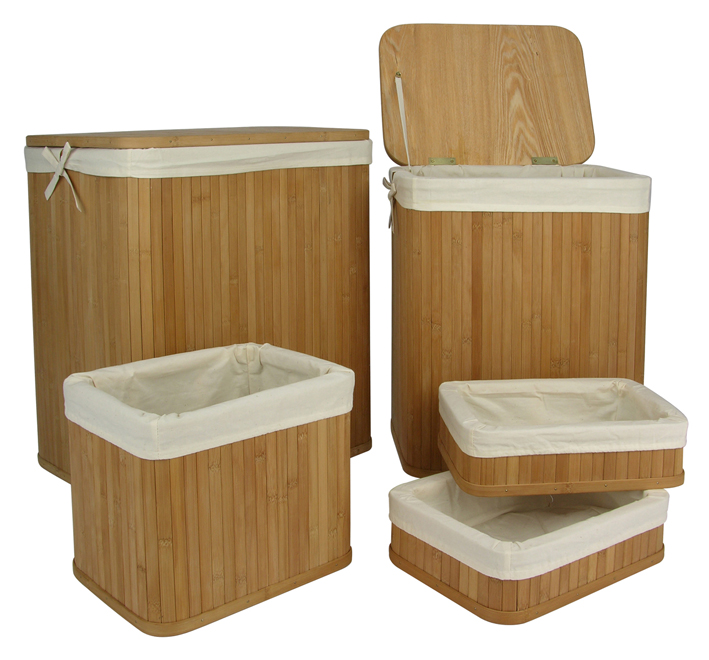 Wäschetonnen-Set aus Bambus