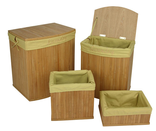 Wäschetonnen-Set aus Bambus