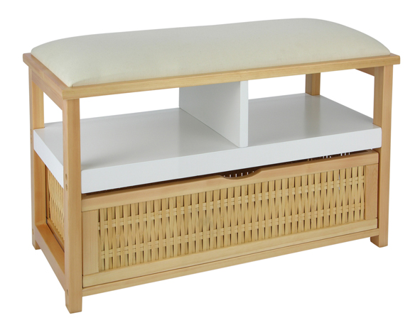 Sitzbank mit Borte und Schublade