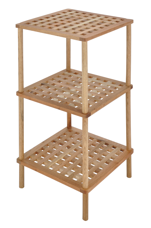 3-Etagen Regal aus Walnussbaumholz