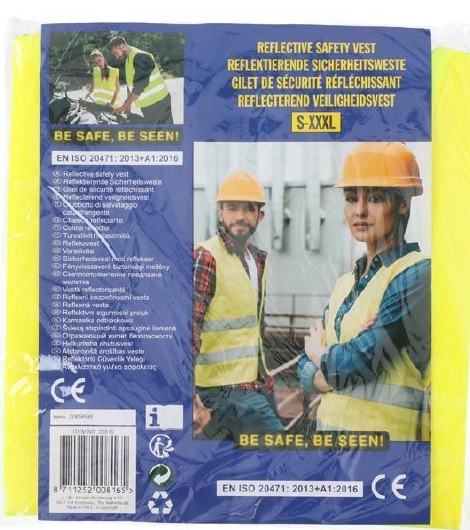 Warnweste in gelb mit Reflektoren