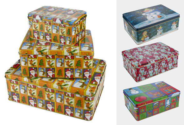Weihnachts-Keksdosen rechteckig