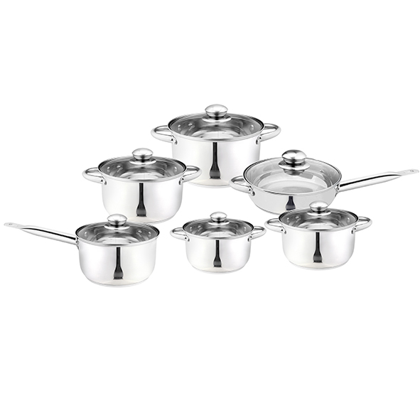 Edelstahl Kochtopf-Set 12-tlg.