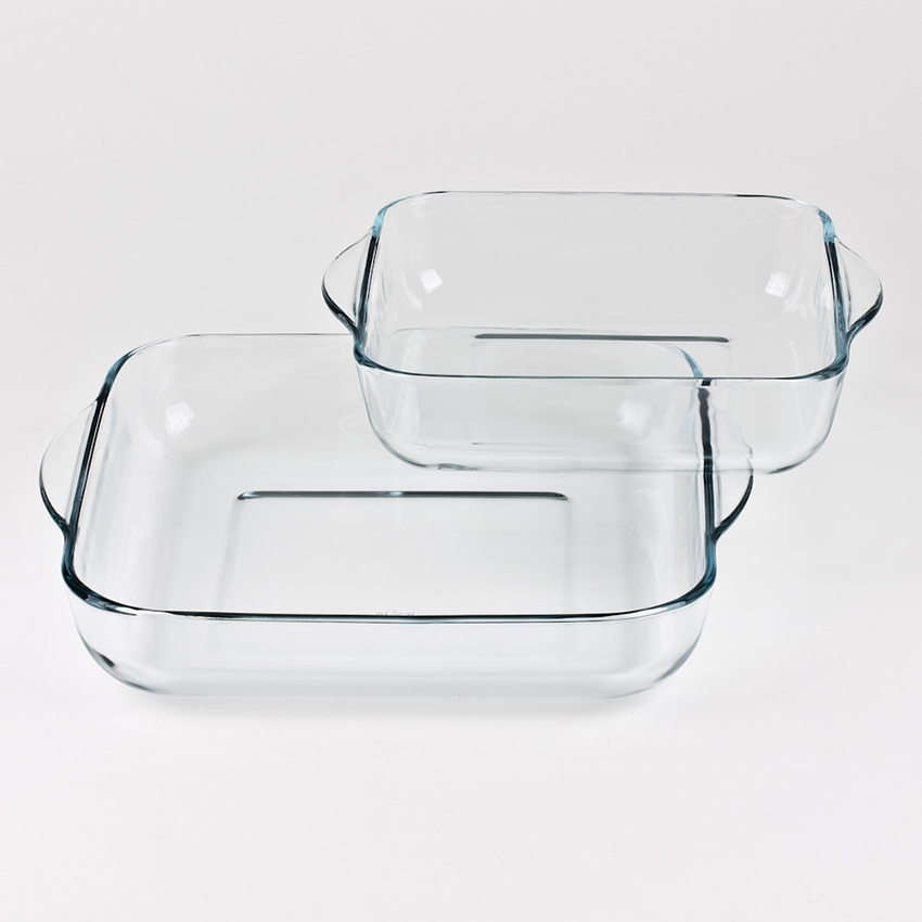 Glasbackform eckig, 2er Set
