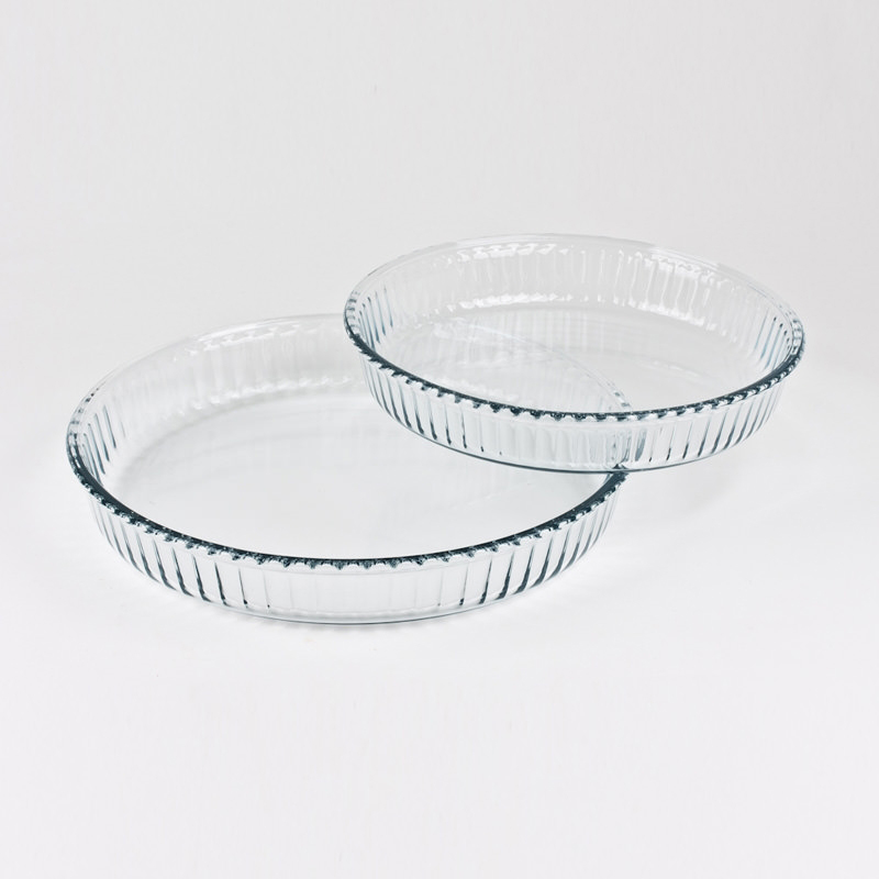 Obstbodenform aus Glas,rund 2er Set