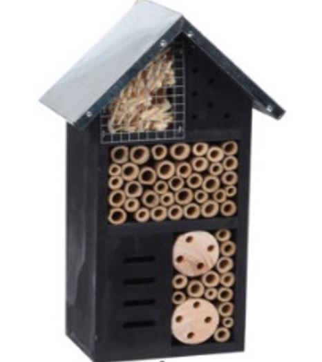 Insektenhotel mit Metalldach