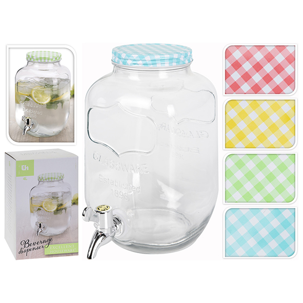 Getränkespender, Glas, 4L