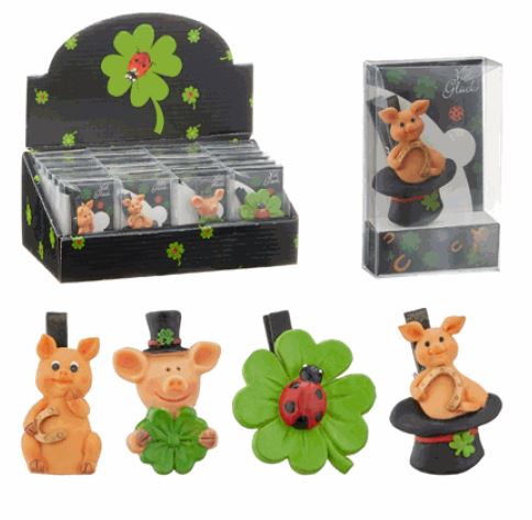 Glücksbringer an Klammer 4/s, 6cm