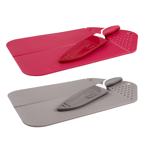 Messer mit faltbarem Schneidebrett